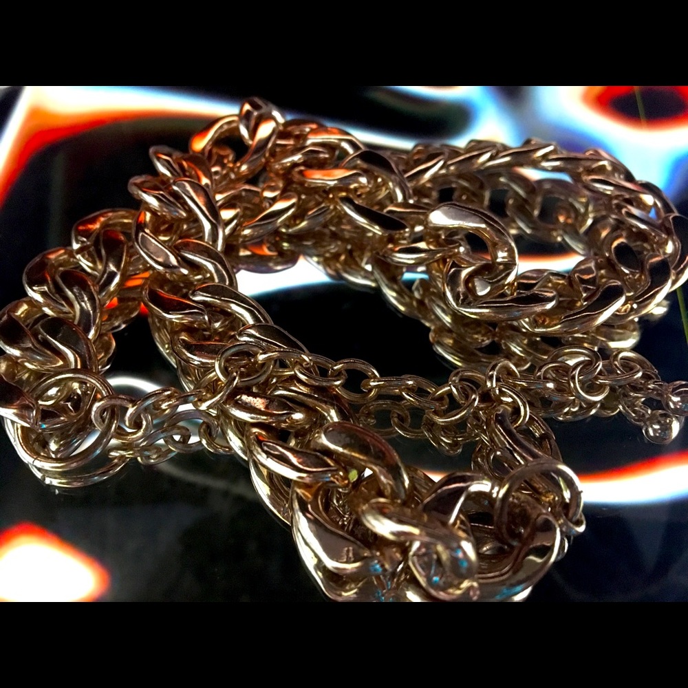 Rose-gold plated Cuban link chain